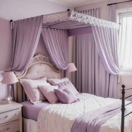 10 Dusty Lavender Bedroom Inspiration for a Soft Vintage Aesthetic design idea 4